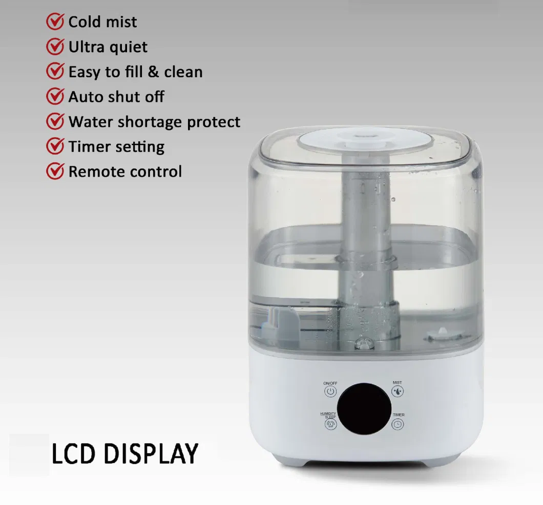 5L Digital Control Top Fill Tabletop 25W UV Ultrasonic Air Humidifier