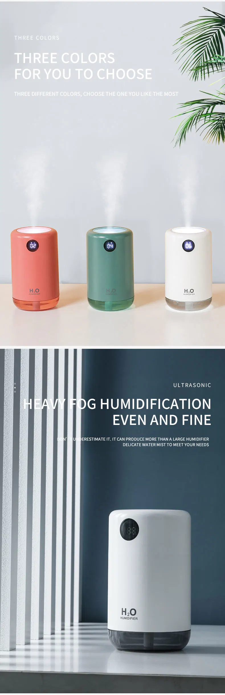 500ml Portable Car Humidifier H20 Diffuser H2O Humidifier Ultrasonic H2O Air Humidifier