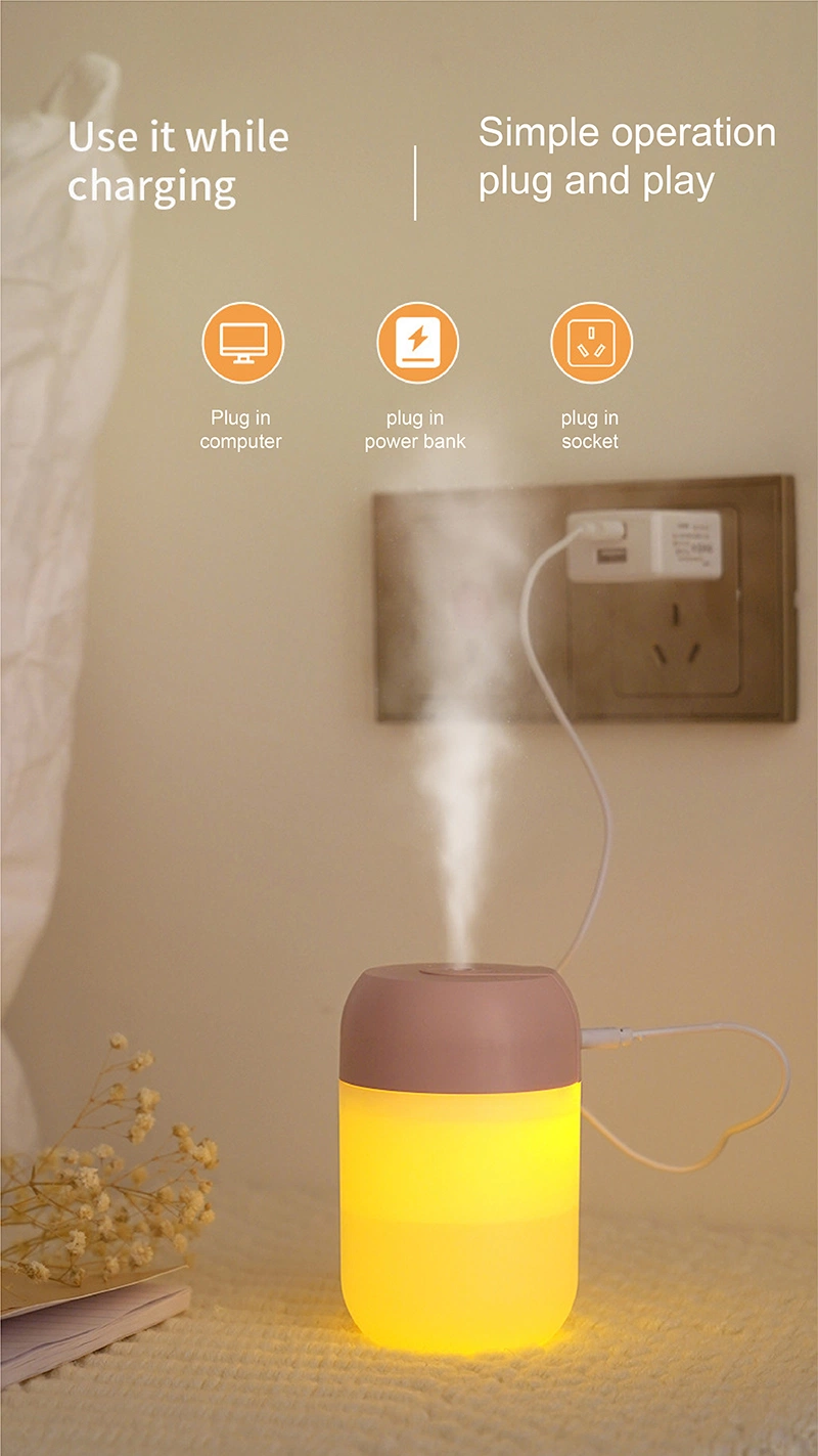 300ml LED Light Office Desk Car Mini Air Humidifier Baby H2O Cool Mist USB Home Room Ultrasonic Humidifier