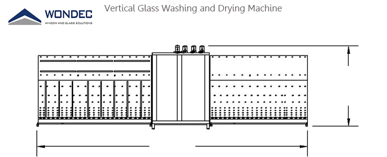 CE Vertical Low-E Float Glass Washing Drying Machine Automatic Insulating Glass Cleaning Washer with Stainless Steel and Air Water Heater for Window and Door