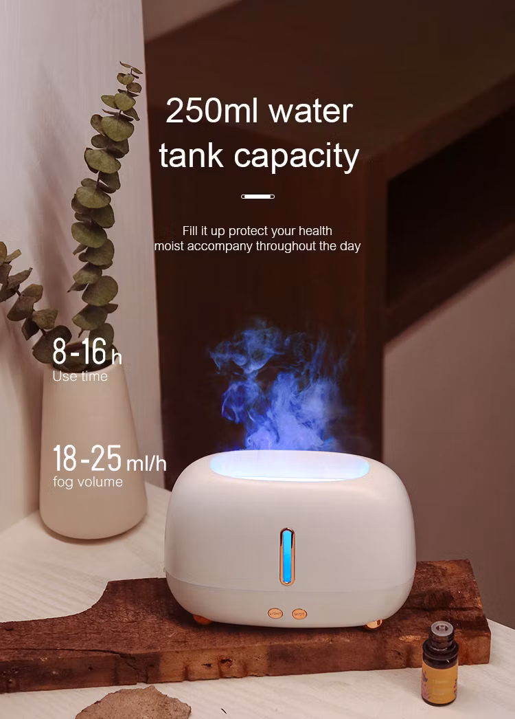 New Simulation 3D Flame 7 Color Creative Home Ultrasonic Cool Mist Aromatherapy Scent Diffuser Machine Flame Aroma Diffuser Humidifier