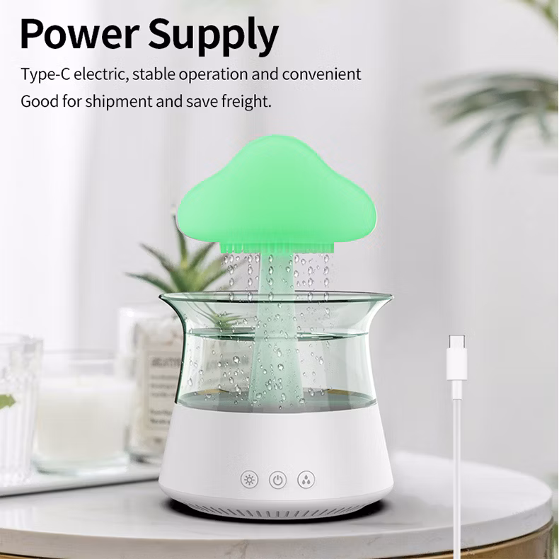 High Quality Mushroom Air Humidifier for Room Rain Cloud with Night Light Scent Diffuser