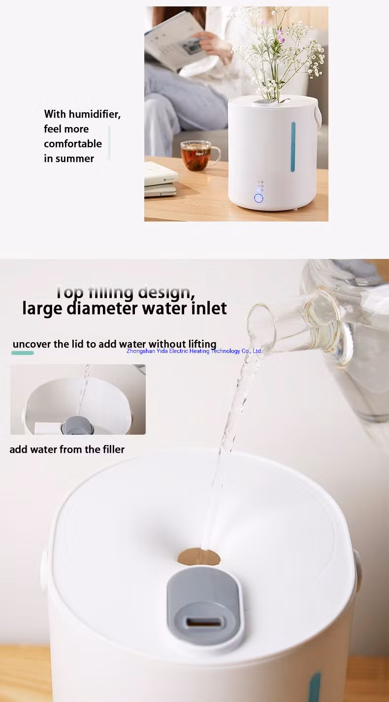 2022 New Design 2.8L Cool Mist H2O Humidifier Top Filling Home Humidifier Air Purifier Humidifier