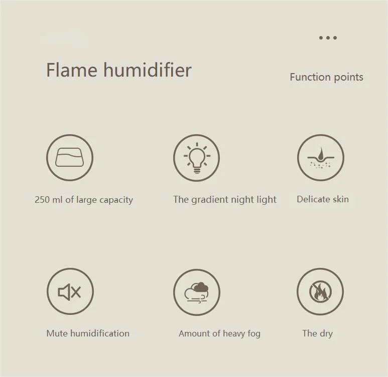 Factory Direct Sale Fire Flame Humidifier Aroma Diffuser 2022 Air Essential Oil Ultrasonic Humidifier
