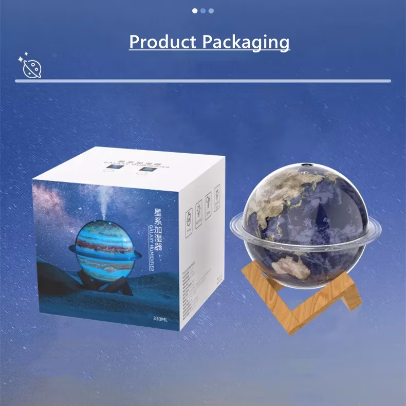 2023 Creative New Planet Night Light Humidifier Household Fog 3D Printing Moon Lamp Humidifier Ultrasonic Air Purifier Humidifier for Large Room