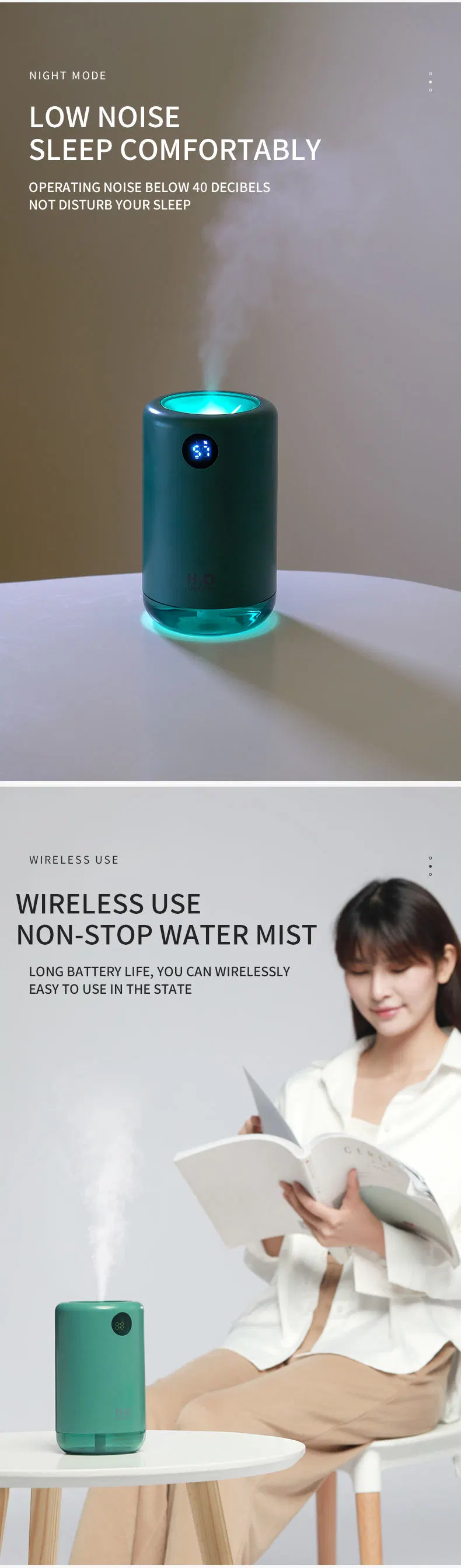 Ultrasonic Cool Mist Humidifier Air Humidifier 500ml Portable H2O Humidifier