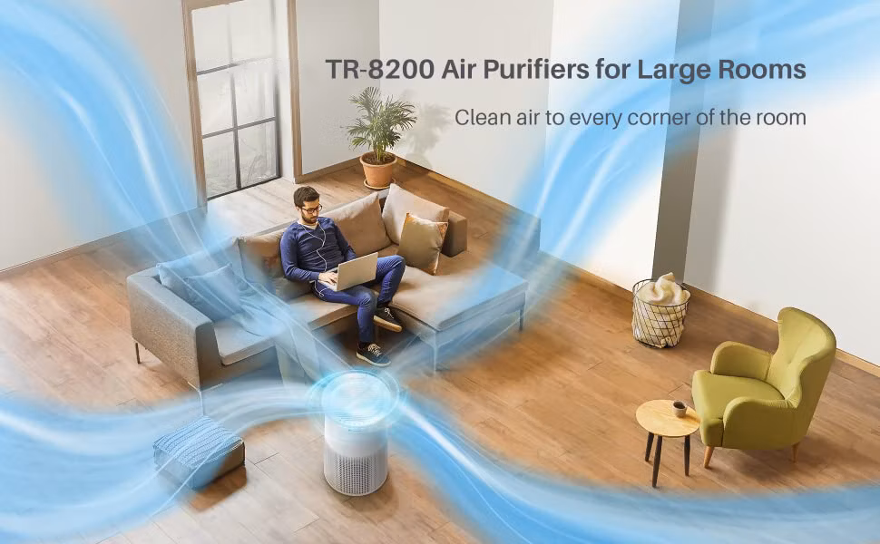 5 Stages Purification Humidifier Home Office HEPA Air Filter Air Purifier