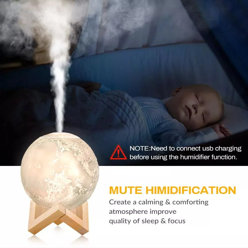 Aromatherapy Essential Oil Water Light Diffuser USB Mini Purifier Waterless Moon Humidifier