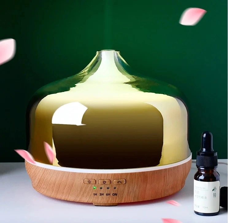 Hot Selling Home Office 7 Color LED Lights for Essential Oil Diffuser Colorful Art Glass Ultrasonic Cool Mist Humidifier