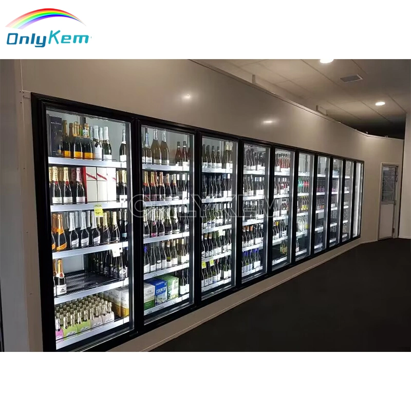 Display Walk in Cooler/ Freezer /Walk in Chiller/Cold Room with Glass Doors for Beer Cave Shop