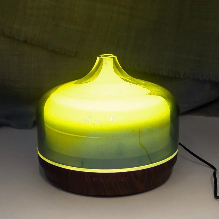 Hot Selling Home Office 7 Color LED Lights for Essential Oil Diffuser Colorful Art Glass Ultrasonic Cool Mist Humidifier