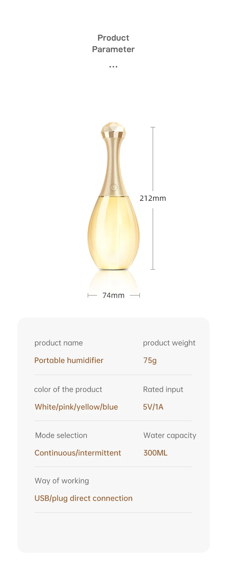 Mini Portable Cute USB Wireless Aroma Diffuser Ultrasonic Water Cooling Fog Humidifier