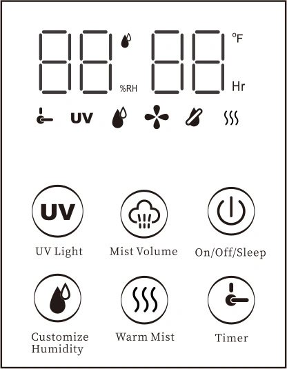 Smart 5 L Square White Composite PTC Heat 5L Hot Water Micro Mist Maker Ultrasonic Air Humidifier for Large Room