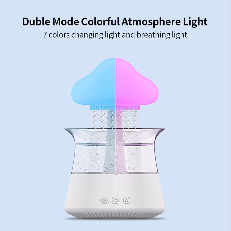 High Quality Mushroom Air Humidifier for Room Rain Cloud with Night Light Scent Diffuser