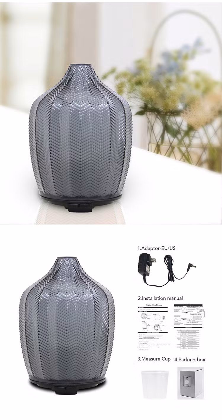 New Fashion Modern Home Use Art Glass 120ml Electric Ultrasonic Humidifier Aroma Diffuse