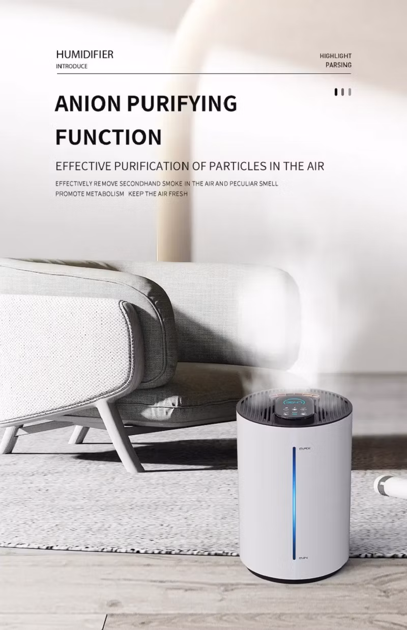 5.5L Aroma Essential Oil Diffuser UVC H2O Anion Ultrasonic Air Humidifiers with Water Level Window