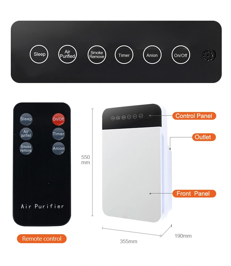 Household with Humidifier Purifier Odor Eliminator Machine Commercial Anion Air Purifier Smart