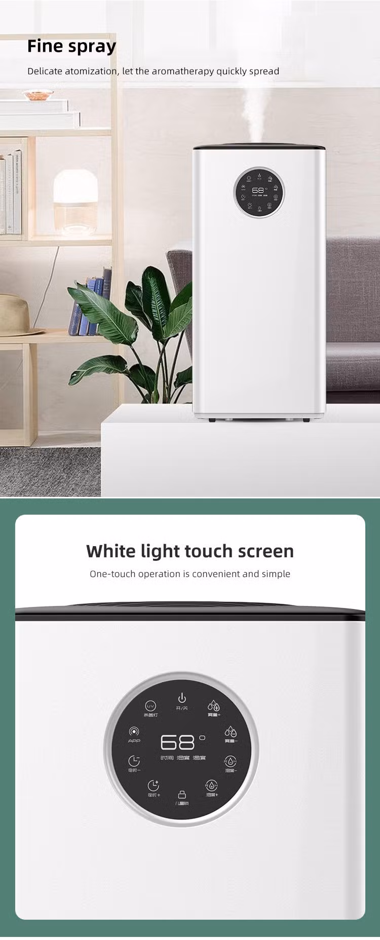 No Fog Evaporative Humidifier with UV Air Purifier with Child Lock