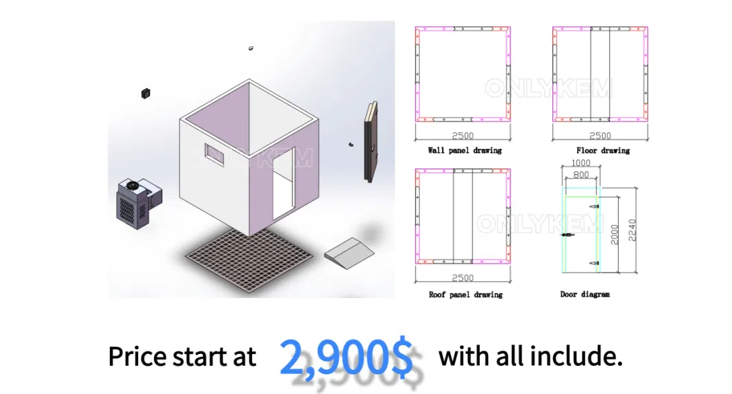 10*10FT Walk in Freezer Storage Monoblock Cold Room