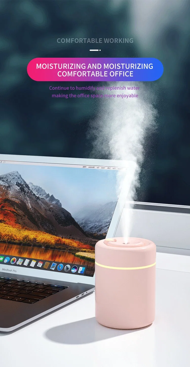 2022 Portable USB Spray Cool Mist LED Light H2O Personal Space Aroma Essential Oil Diffuser Ultrasonic Mini Car Air Humidifier