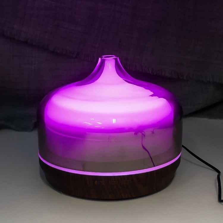 Hot Selling Home Office 7 Color LED Lights for Essential Oil Diffuser Colorful Art Glass Ultrasonic Cool Mist Humidifier