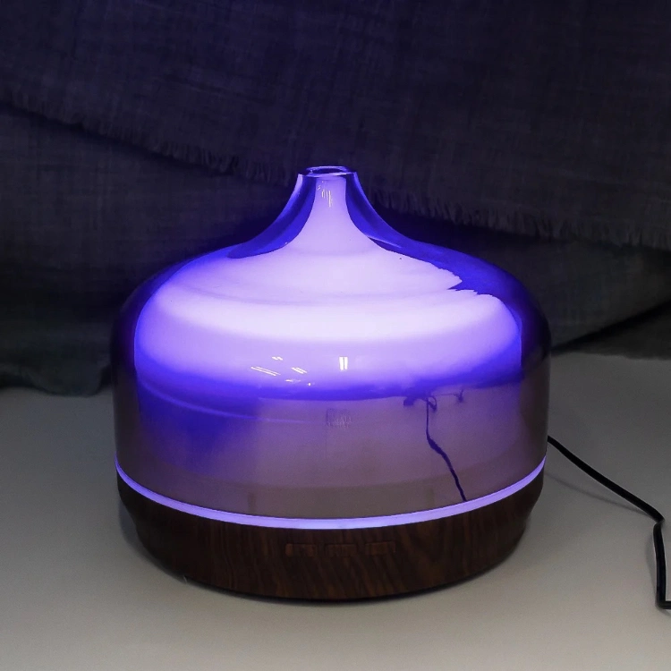 Hot Selling Home Office 7 Color LED Lights for Essential Oil Diffuser Colorful Art Glass Ultrasonic Cool Mist Humidifier