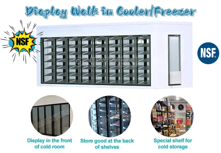 Flower Display Walk in Cooler Cold Storage Room with Glass Door