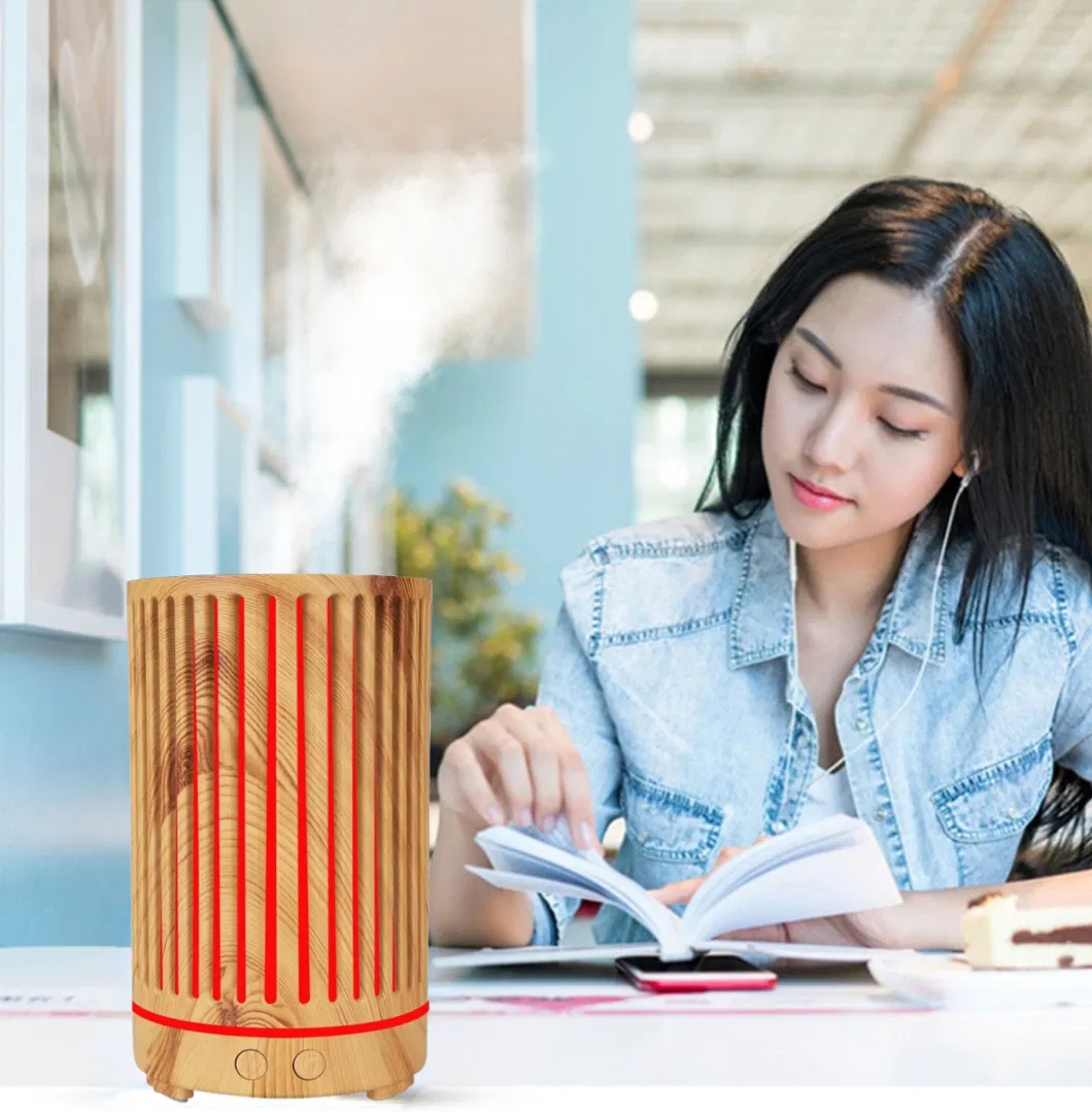 Diffuser Humidifierwholesale Portable 200ml Ultrasonic Hollow Wood Grain Aromatherapy Machine Essential Oil Air Humidifier