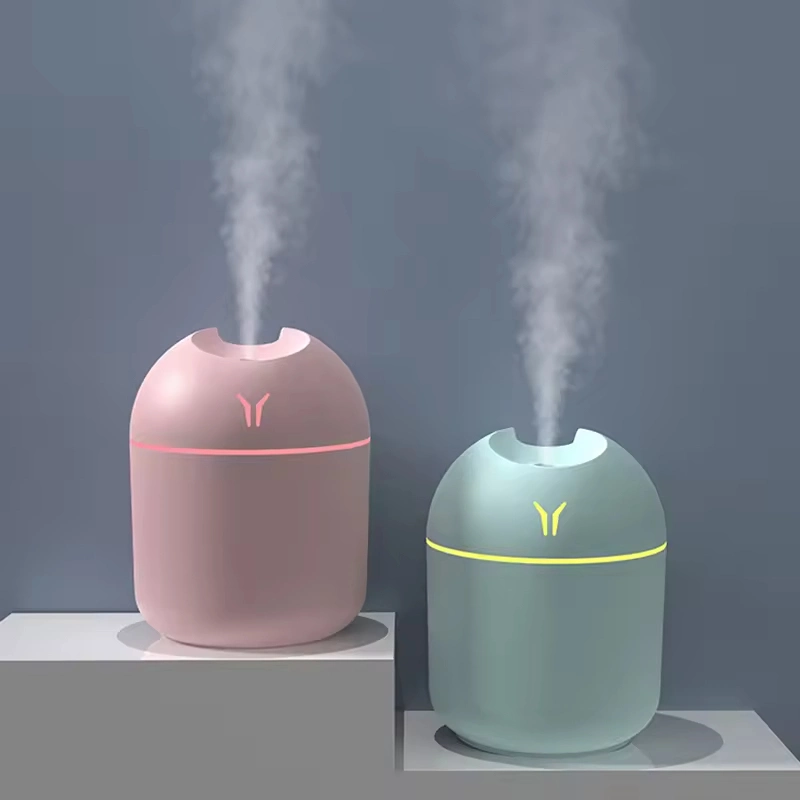 Portable Colorful LED Light Mini 250ml H2O Spray Mist Leaf Humidifier Car USB Cool Mist Air Humidifier