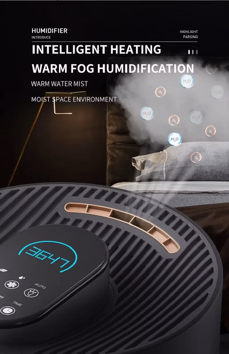 5.5L Aroma Essential Oil Diffuser UVC H2O Anion Ultrasonic Air Humidifiers with Water Level Window