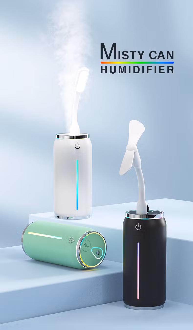 2023 New Design Small USB Cool Mist Humidifier for Bedroom Office Car with Light.
