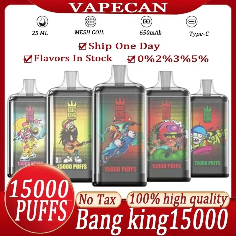 Bang King 15000 Puffs Disposable Vape Pen E Cigarette Hookah Shisha 25ml E Liquid 550 mAh Vaporizer Vaper Pod