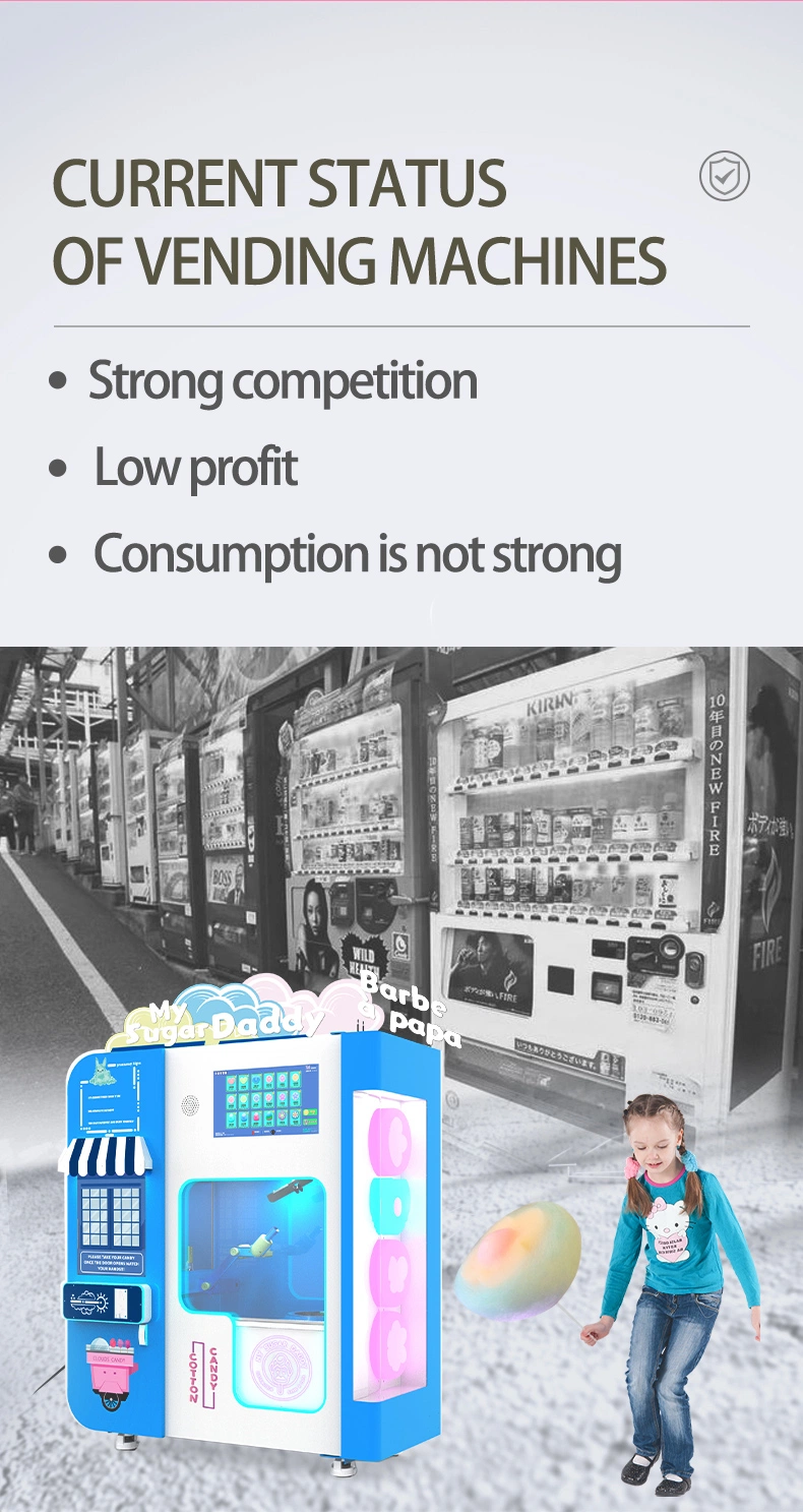 Low Cost and High Return Commercial Flossed out Cotton Candy Machine Vending Machine