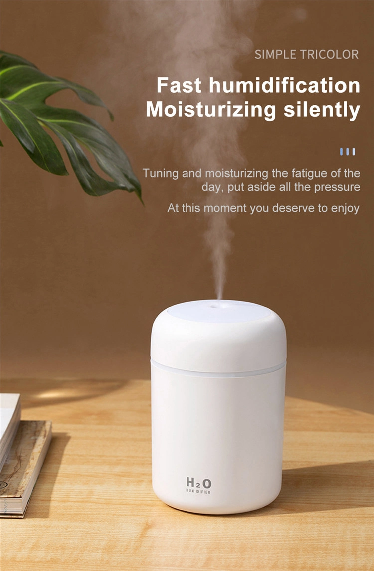 Hot Selling 300ml Car Humidifier LED Light Smart Ultrasonic USB Home Cool Mist Air H20 Humidifier