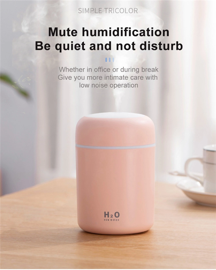 Hot Selling 300ml Car Humidifier LED Light Smart Ultrasonic USB Home Cool Mist Air H20 Humidifier