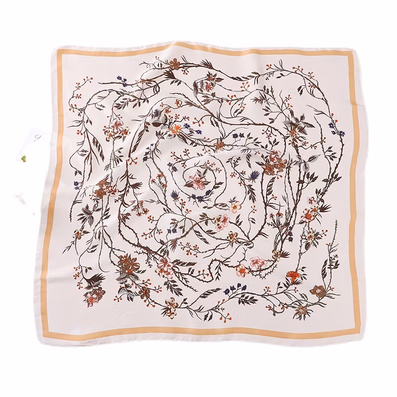 Women Silk Square Chiffon Hairband Polyester Lady Scarf