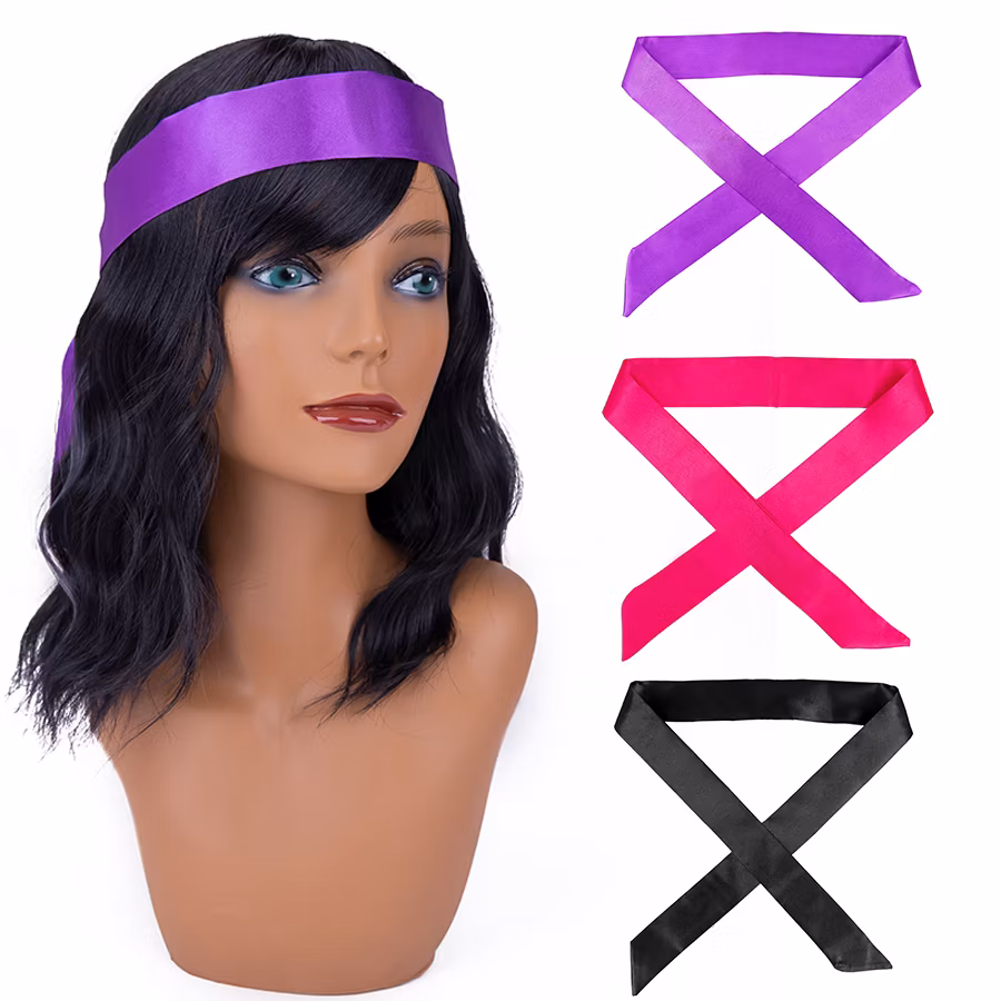 Fashion Edge Scarf Head Wear Frontal Wraps Ponytail Scarf Headband Hair Bands Silk Scarves Hair Accessories Custom Logo