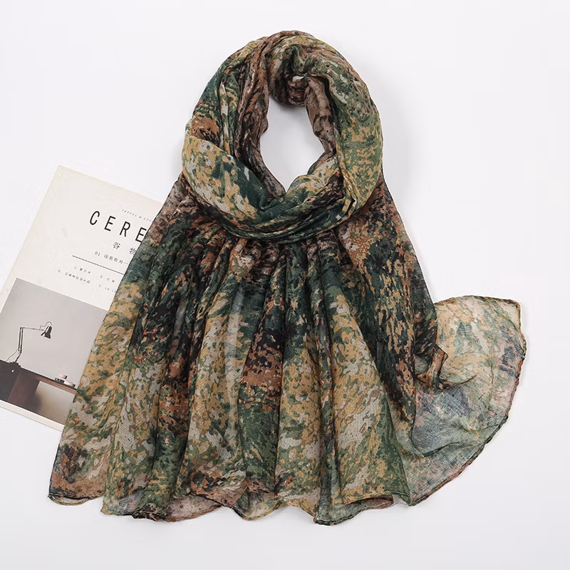 Hot Sell Beautiful Design Patterns Cotton Voile Hijab Square Scarf
