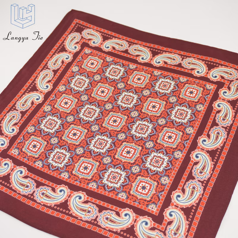 Custom Printing Printed 100 Silk Satin Square Neck Scarves Designer Styles Silk Handkerchief for Ladies Women