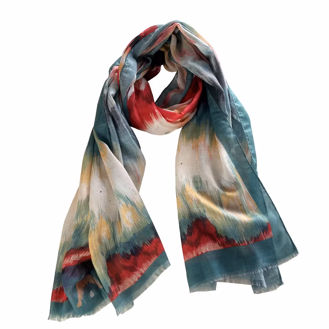 Wholesale Print Pattern Lady Women Large Long Satin Silk Scarf