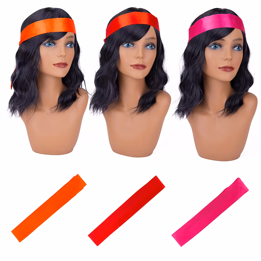 Fashion Edge Scarf Head Wear Frontal Wraps Ponytail Scarf Headband Hair Bands Silk Scarves Hair Accessories Custom Logo