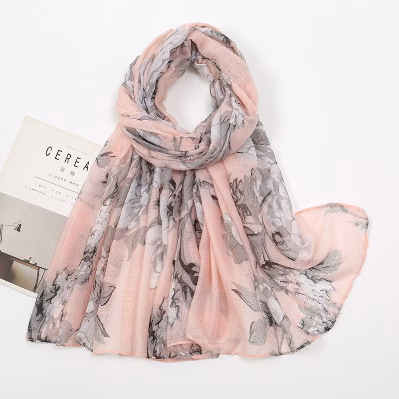 Hot Sell Beautiful Design Patterns Cotton Voile Hijab Square Scarf