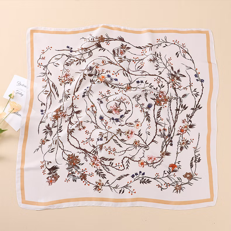 Women Silk Square Chiffon Hairband Polyester Lady Scarf