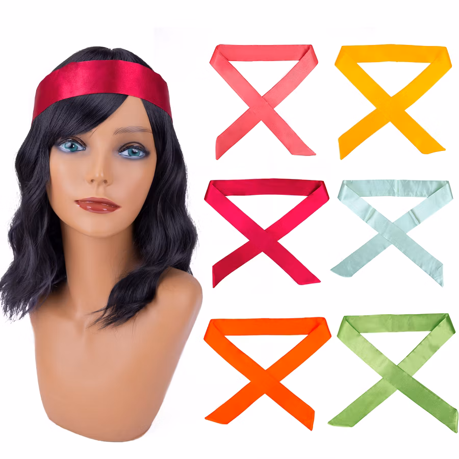 Fashion Edge Scarf Head Wear Frontal Wraps Ponytail Scarf Headband Hair Bands Silk Scarves Hair Accessories Custom Logo