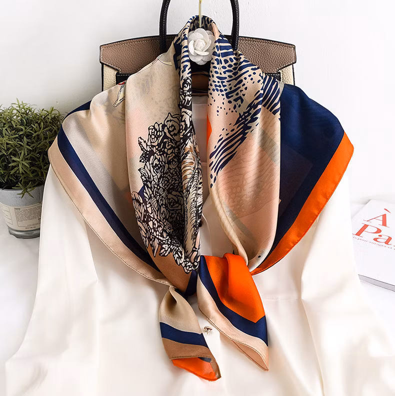 Simulated Silk Satin Scarf Head Scarf for Lady