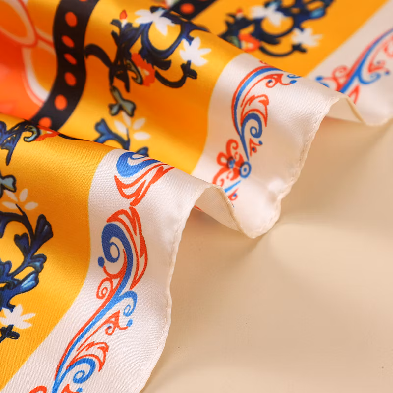 Women Silk Square Chiffon Hairband Polyester Lady Scarf