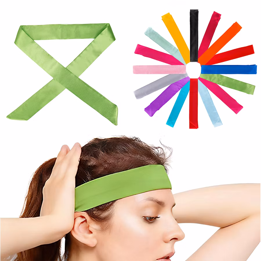 Fashion Edge Scarf Head Wear Frontal Wraps Ponytail Scarf Headband Hair Bands Silk Scarves Hair Accessories Custom Logo