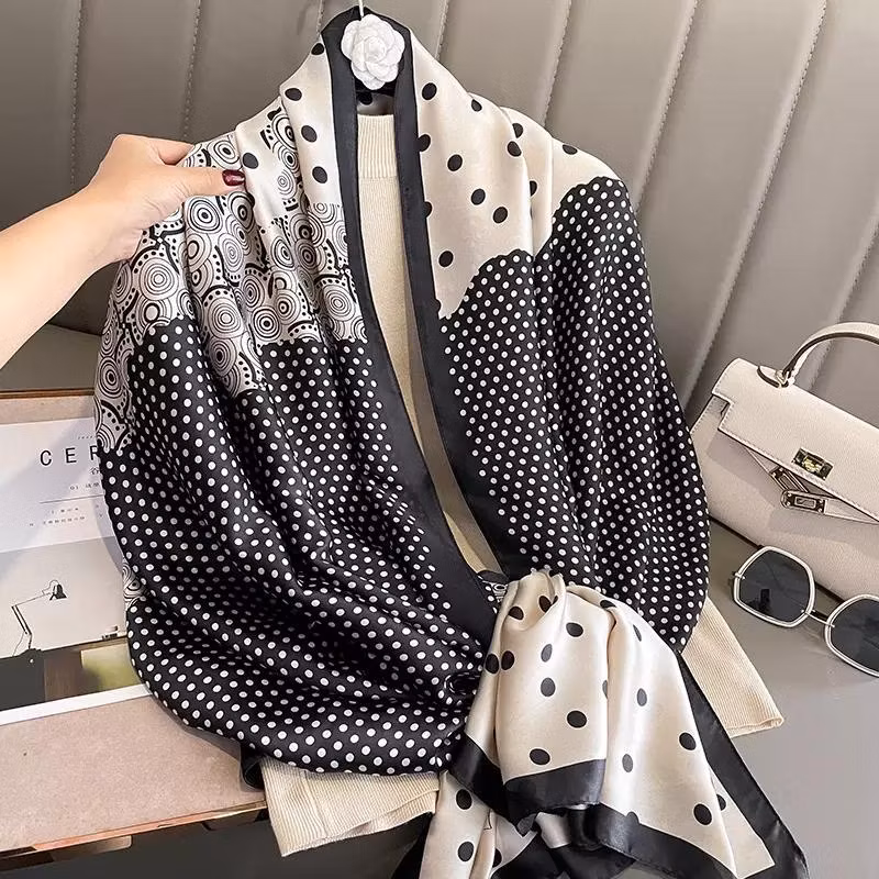 Luxury Designer Printed Silk Head Scarf Muslim Women Silk Hijabs