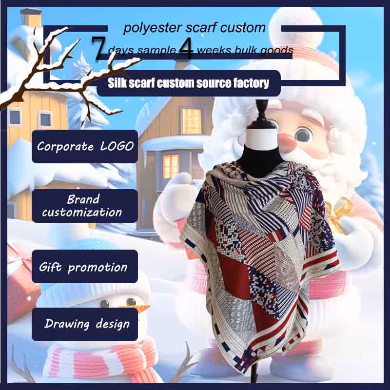 Luxurious Silk Wool Printed Shawl Scarf for Women