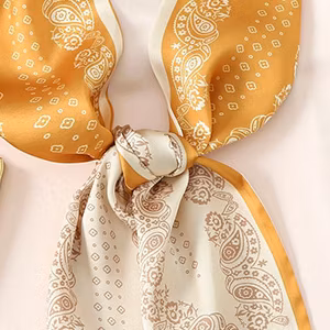 Long Custon Design Women Vintage Summer Fashion Colorful Lady Silk Scarf